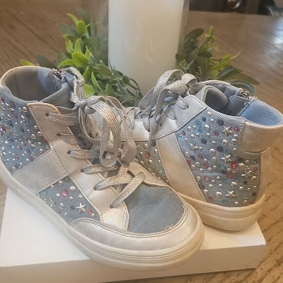 Denim Star Hightop Sneakers Size 2 Nina - Picture 9 of 9
